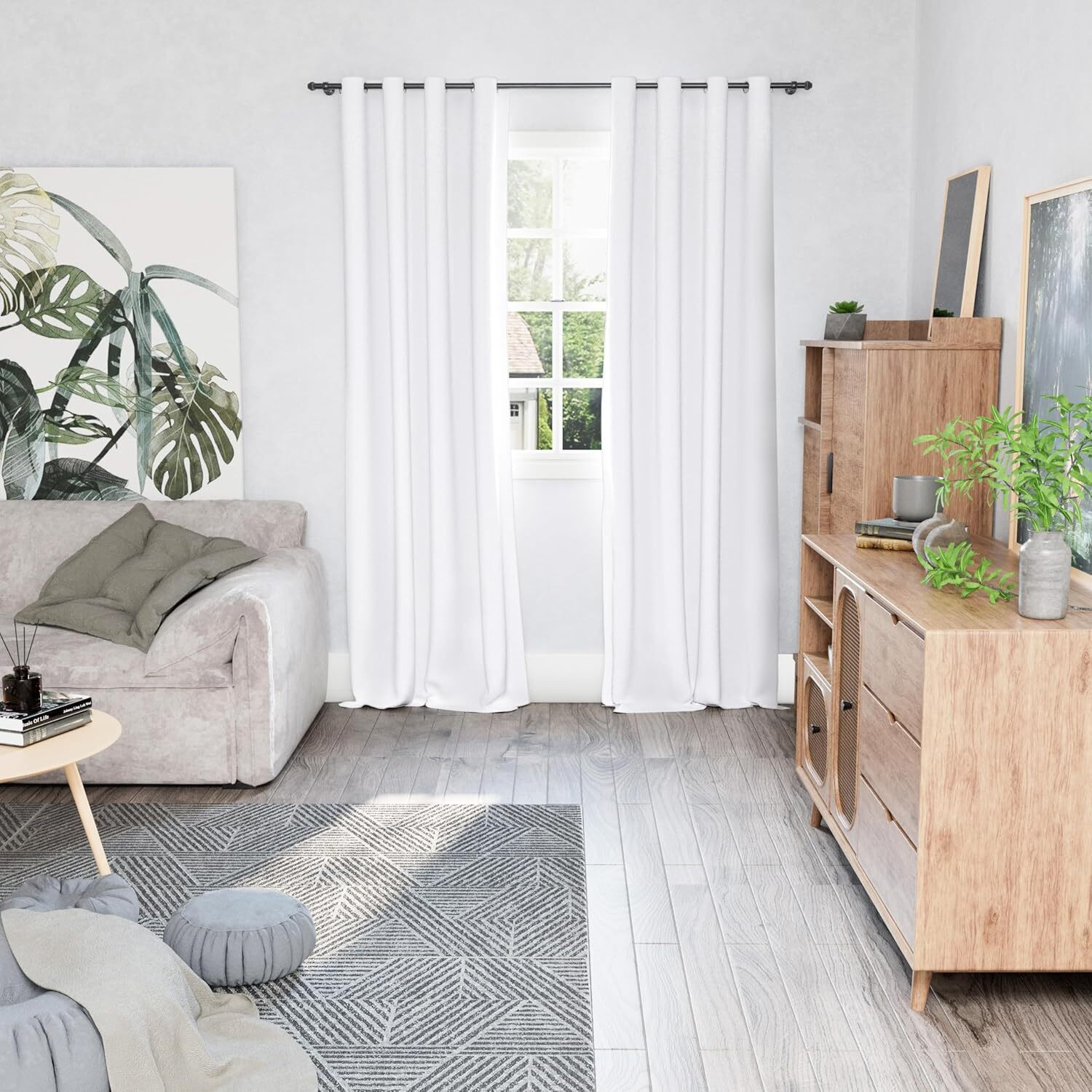 Image of bfam 213 cm (7 ft) Door Polyester Blackout Curtain (Pack Of 2)