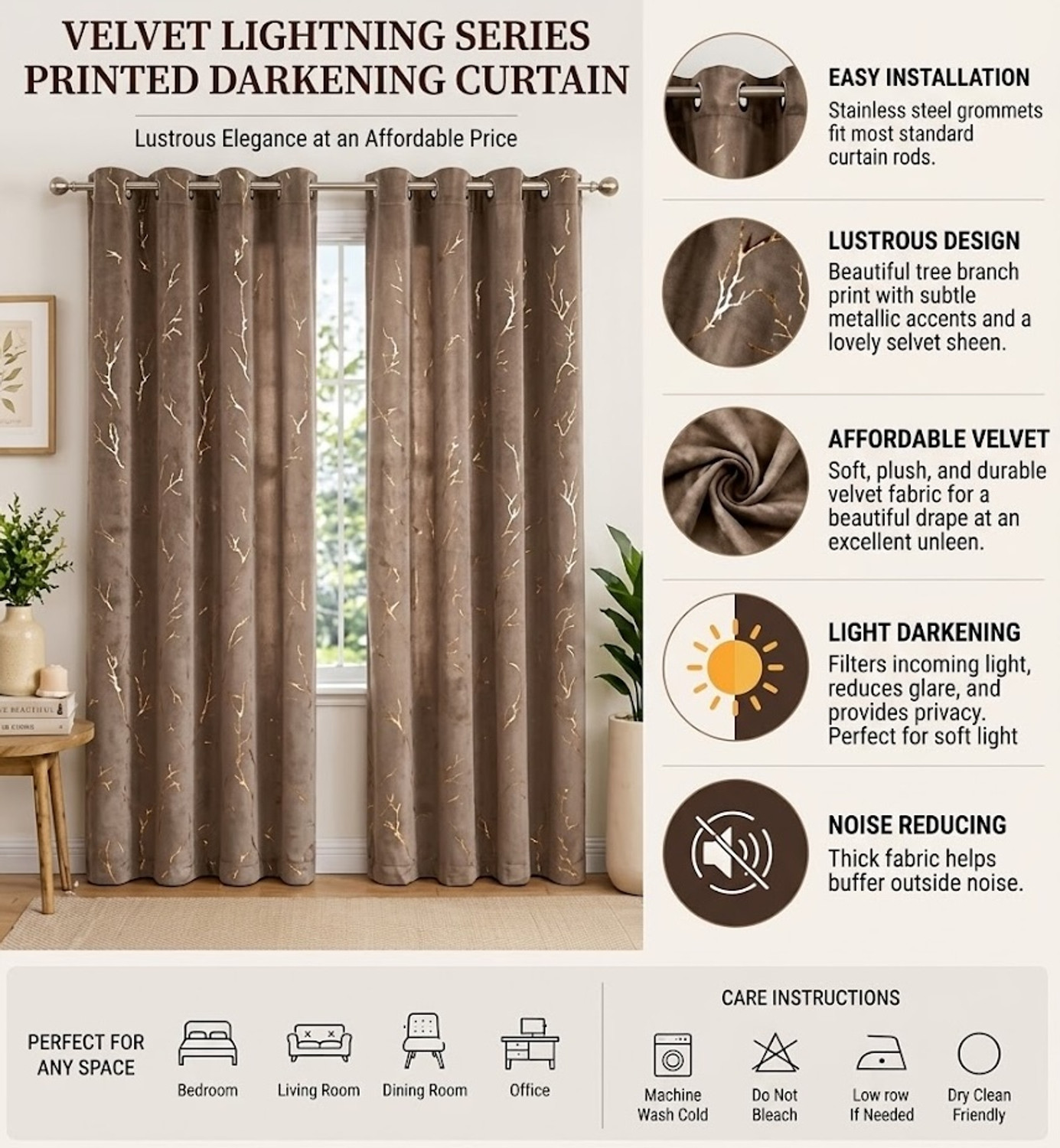 Image of WovenWindows 213 cm (7 ft) Door Velvet Room Darkening Curtain (Pack Of 2)