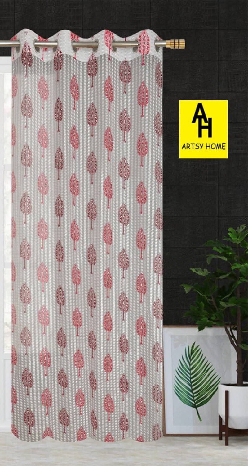 BANAVY 275 cm (9 ft) Long Door Tissue, Net Semi Transparent Curtain Single Curtain