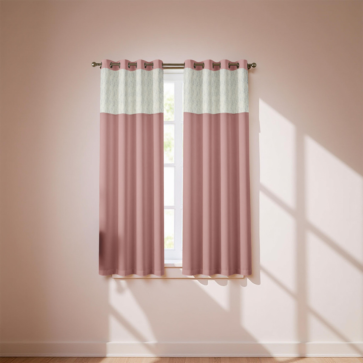 Image of Home Stylish 152 cm (5 ft) Window Silk Blackout Curtain (Pack Of 2)