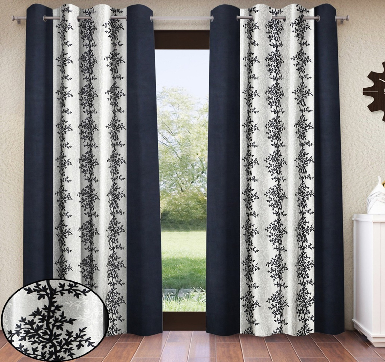 Image of Home Sizzler 213 cm (7 ft) Door Polyester Semi Transparent Curtain (Pack Of 2)