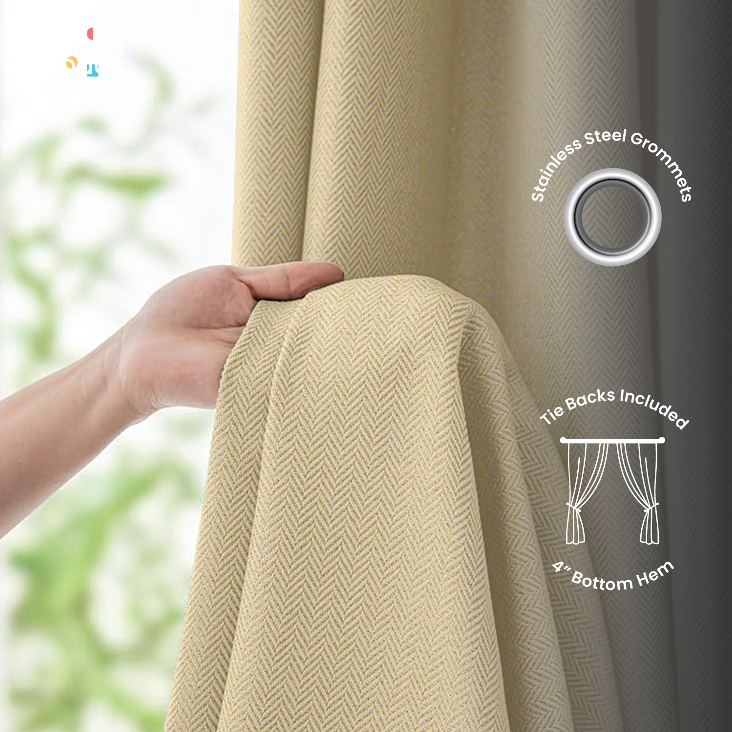 Image of Urban Space 244 cm (8 ft) Long Door Polyester Blackout Curtain (Pack Of 2)