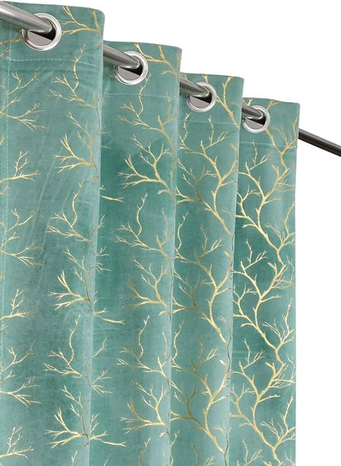 ABODRIC 152 cm (5 ft) Window Velvet Semi Transparent Curtain Single Curtain