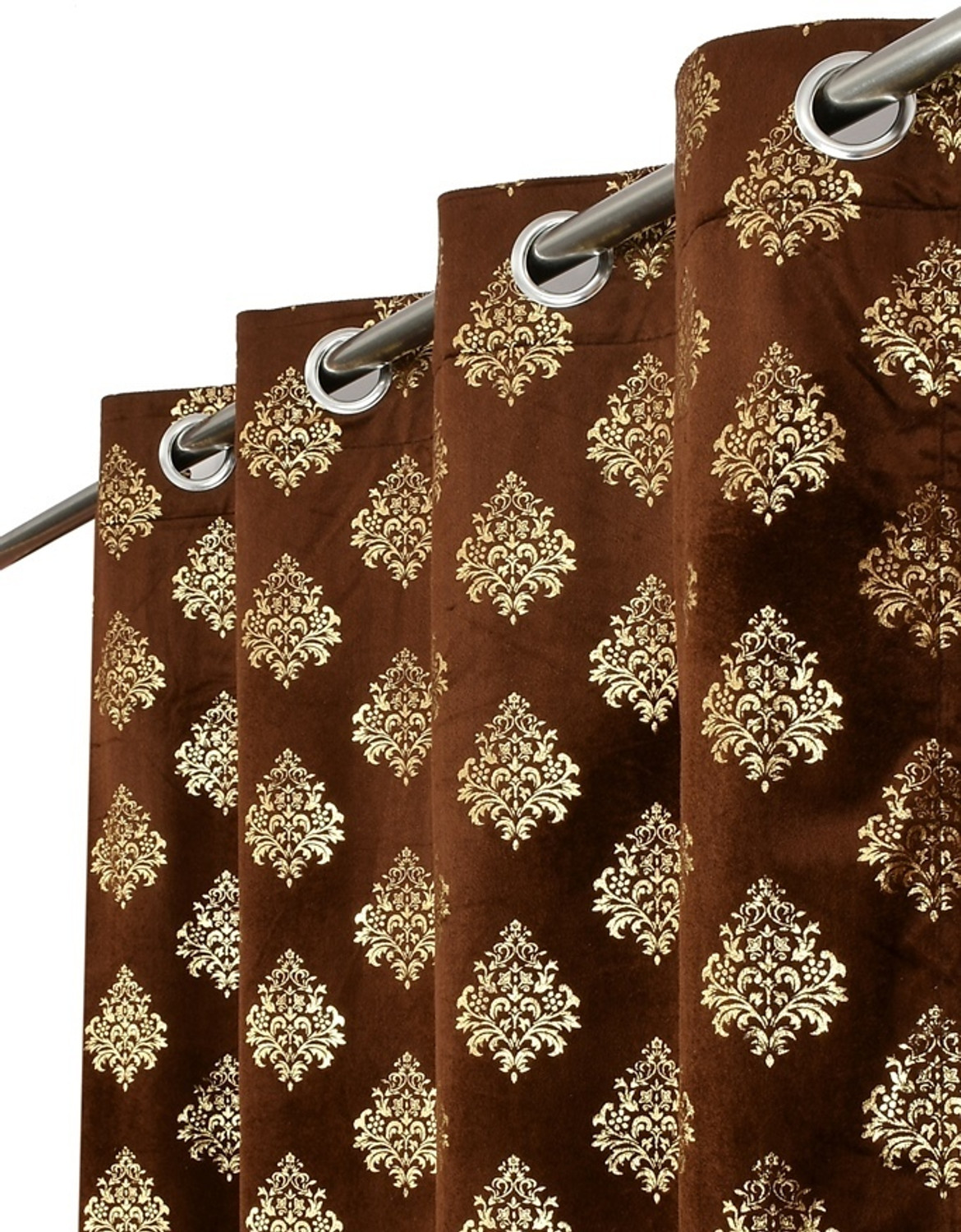 Image of FABDRAPE 152.4 cm (5 ft) Window Velvet Room Darkening Curtain (Pack Of 2)