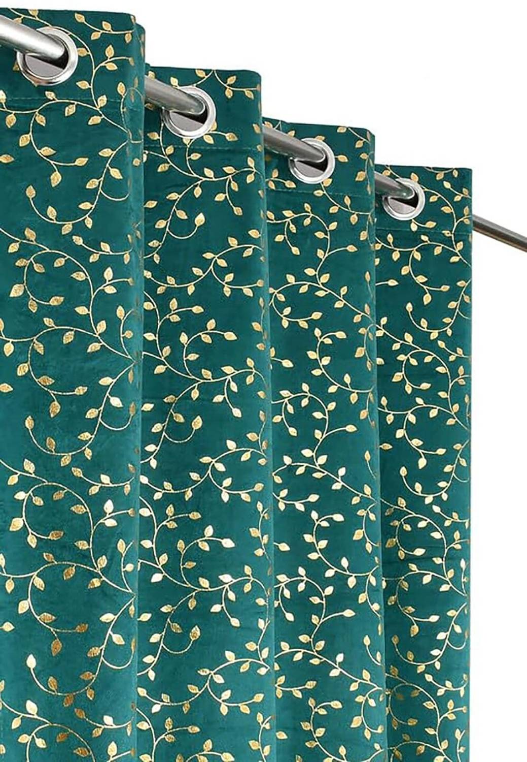 ABODRIC 152 cm (5 ft) Window Velvet Room Darkening Curtain Single Curtain