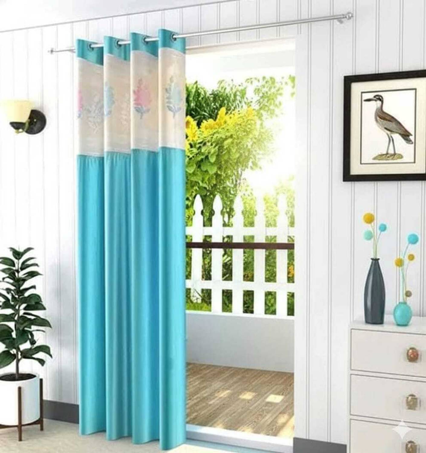 AASHI TRADERS 275 cm (9 ft) Long Door Polyester Semi Transparent Curtain Single Curtain