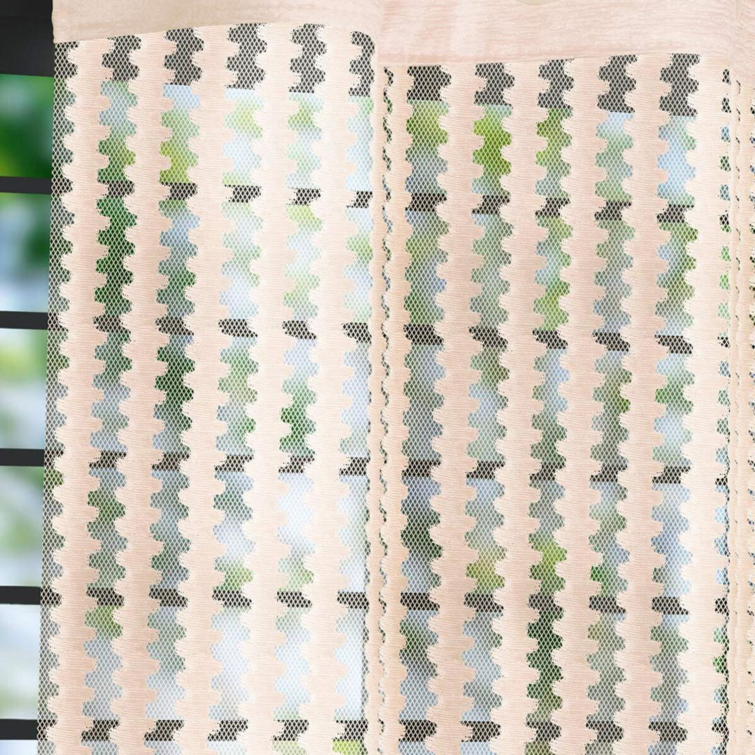 Image of BANAVY 275 cm (9 ft) Long Door Tissue, Net Semi Transparent Curtain (Pack Of 2)