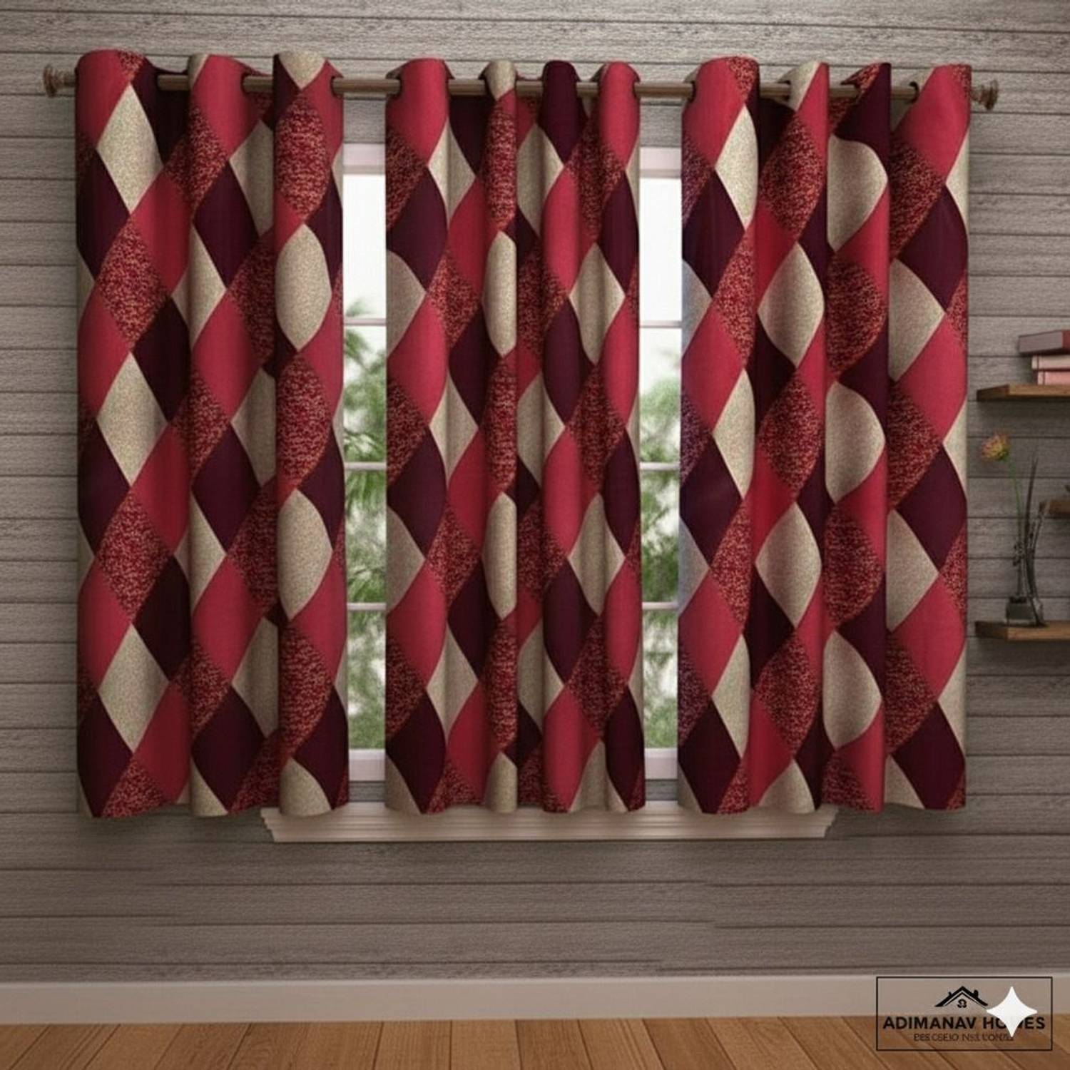 Adimanav 152.4 cm (5 ft) Window Polyester Semi Transparent Curtain (Pack Of 3)