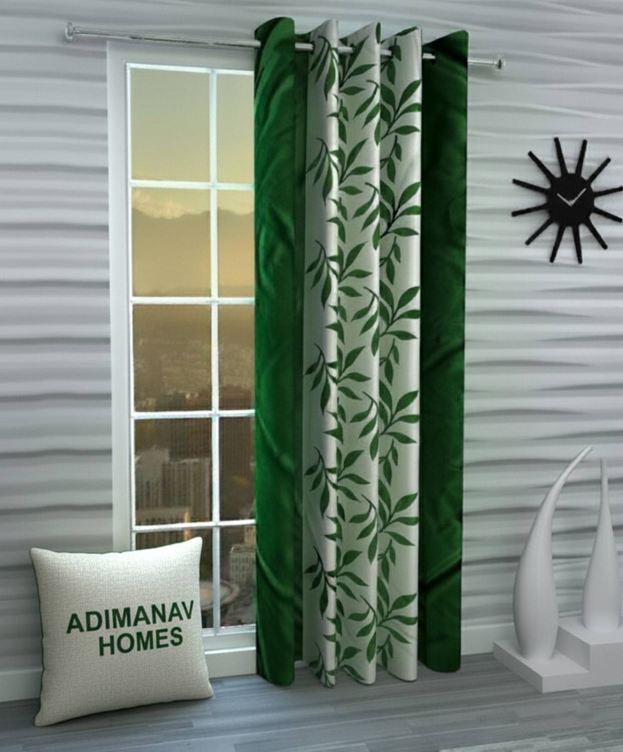 Adimanav 213.36 cm (7 ft) Door Polyester Semi Transparent Curtain Single Curtain