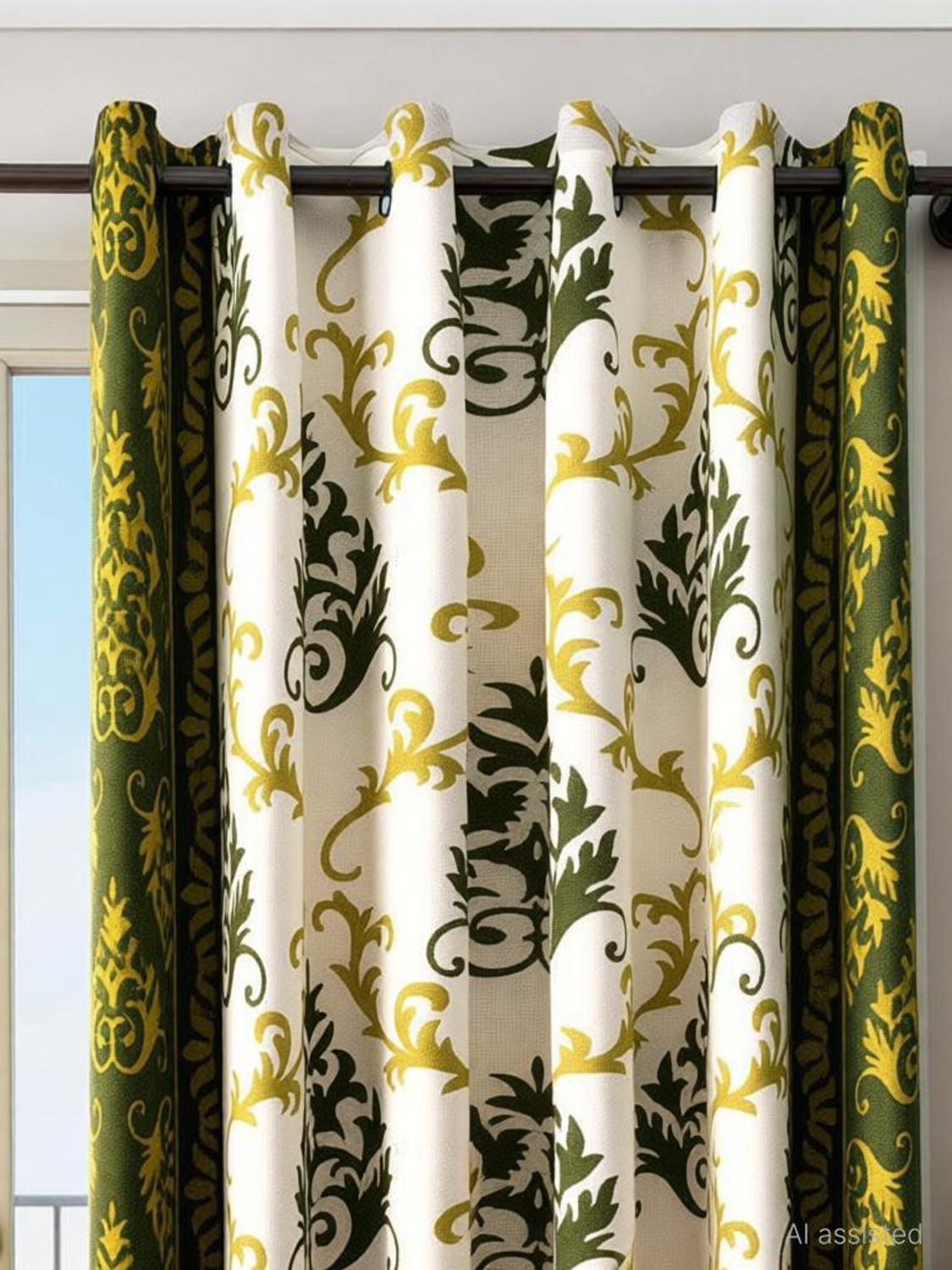 Image of Cortina 210 cm (7 ft) Door Polyester Semi Transparent Curtain (Pack Of 2)
