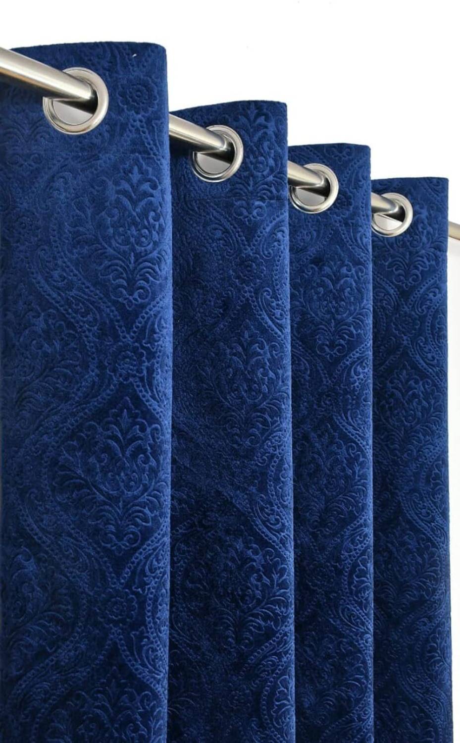ABODRIC 152 cm (5 ft) Window Velvet Room Darkening Curtain Single Curtain