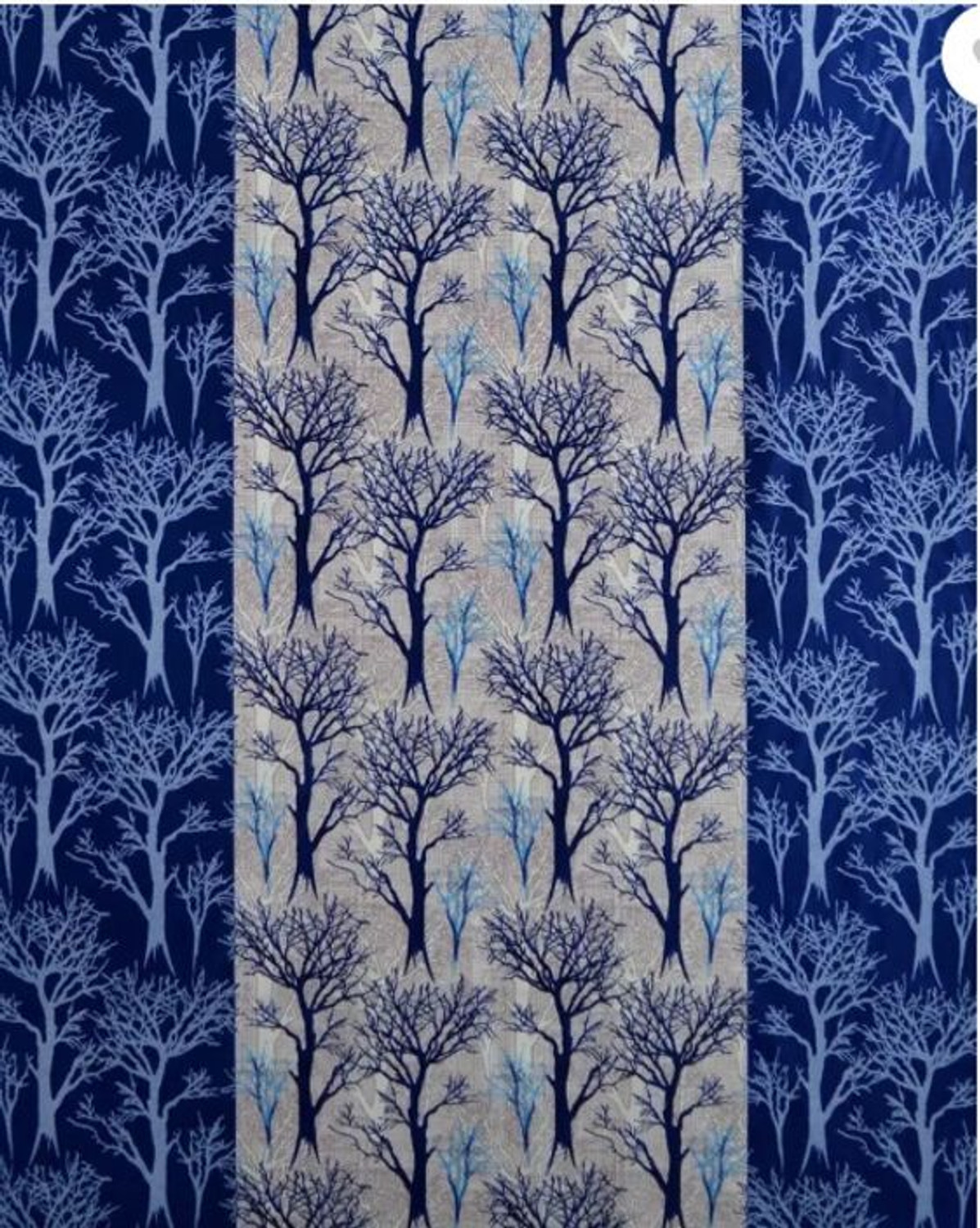 Image of Adimanav 152.4 cm (5 ft) Window Polyester Semi Transparent Curtain (Pack Of 4) (Blue, Self Design)