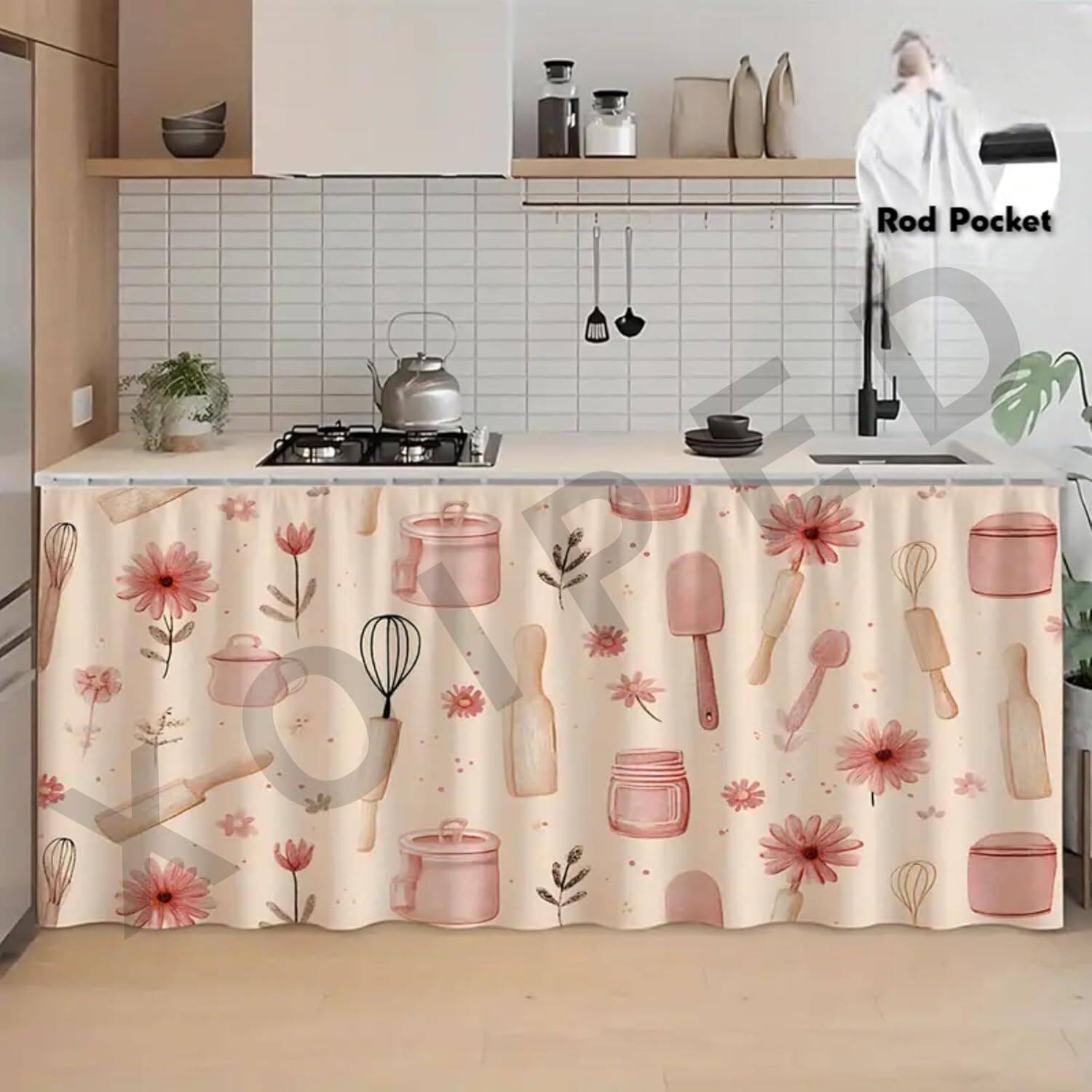 Gruhimifab 150cm Blackout Kitchen Curtain (Pack of 2) - Image 2