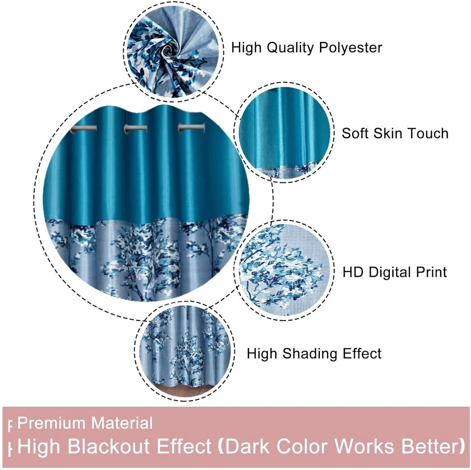 Image of DARSHANAM WORLD 152 cm (5 ft) Window Polyester Semi Transparent Curtain Single Curtain