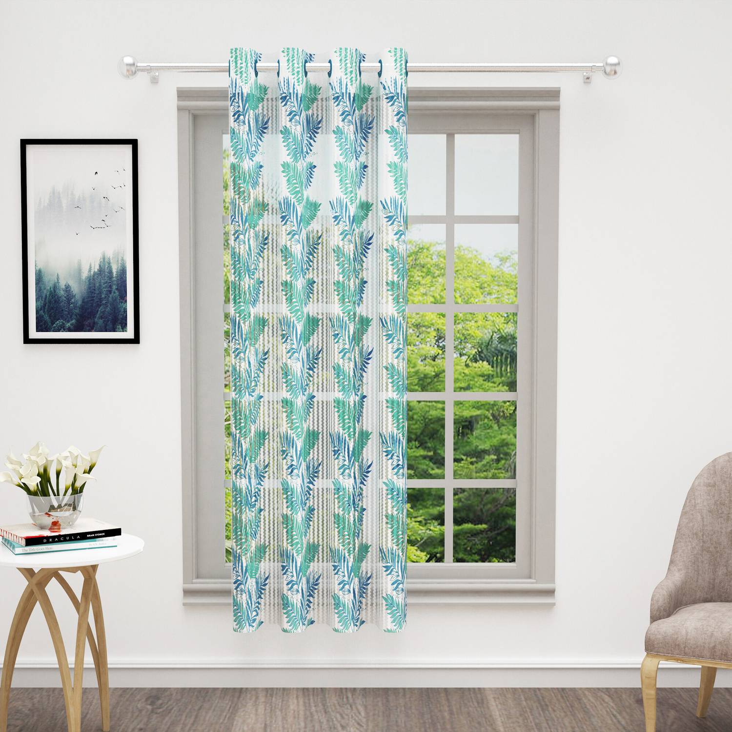 Bedspun 152 cm (5 ft) Window Polyester Semi Transparent Curtain Single Curtain