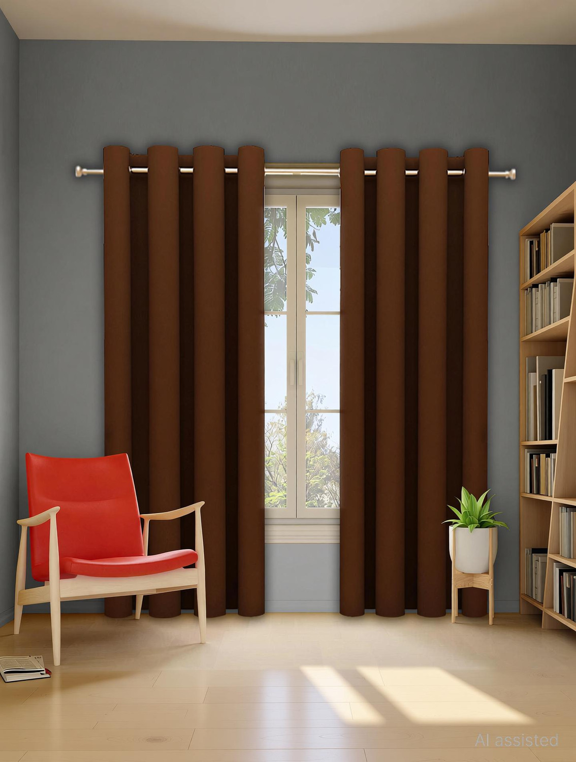 Image of Glassiano 274.32 cm (9 ft) Long Door Polyester Blackout Curtain (Pack Of 2)