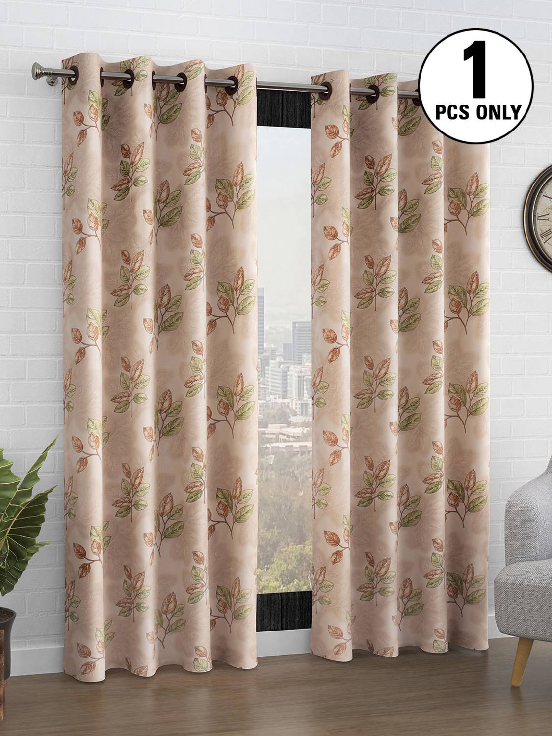 Bedspun 215 cm (7 ft) Door Polyester Semi Transparent Curtain Single Curtain