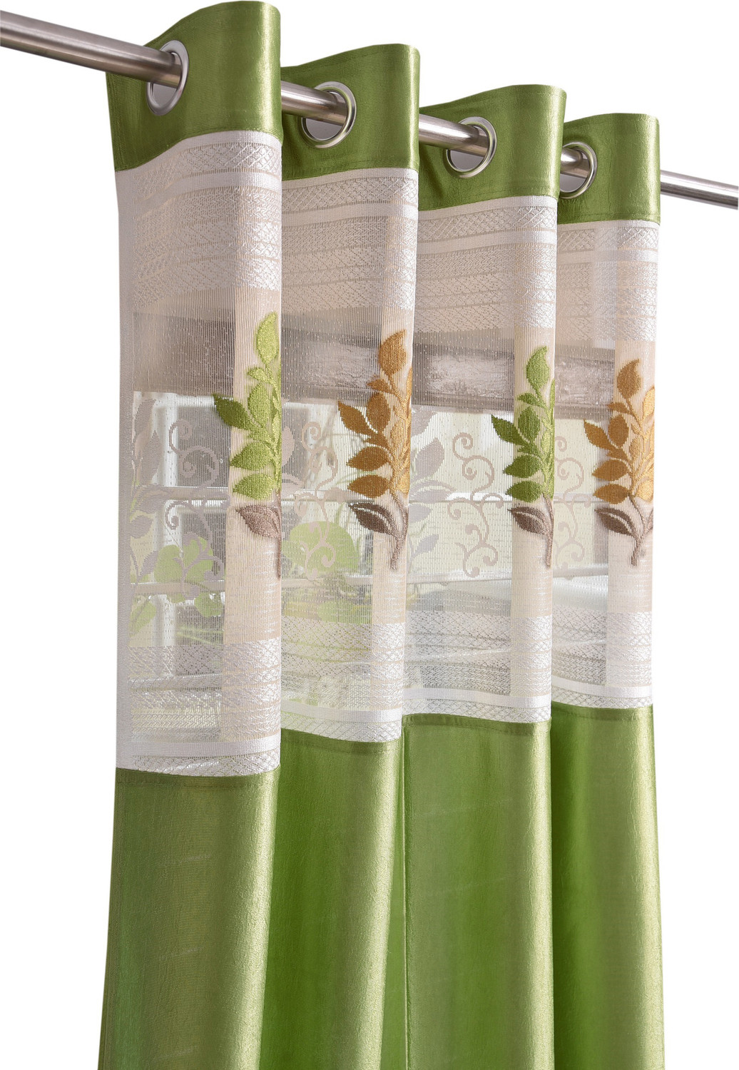 Image of Homefab India 152.4 cm (5 ft) Window Polyester Semi Transparent Curtain (Pack Of 2)
