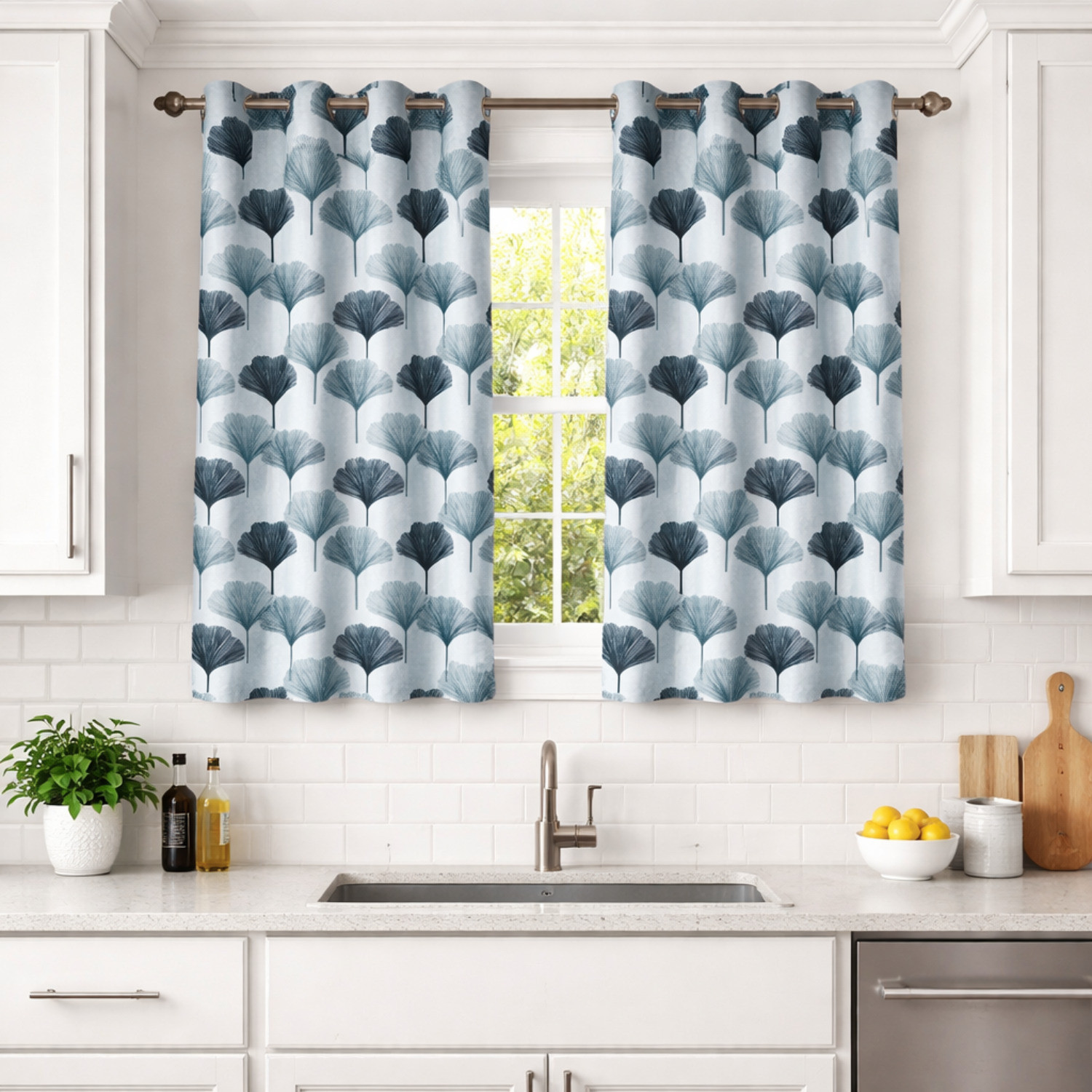 Image of Kanodia Poly Fab 152.4 cm (5 ft) Window Polyester Semi Transparent Curtain (Pack Of 2)