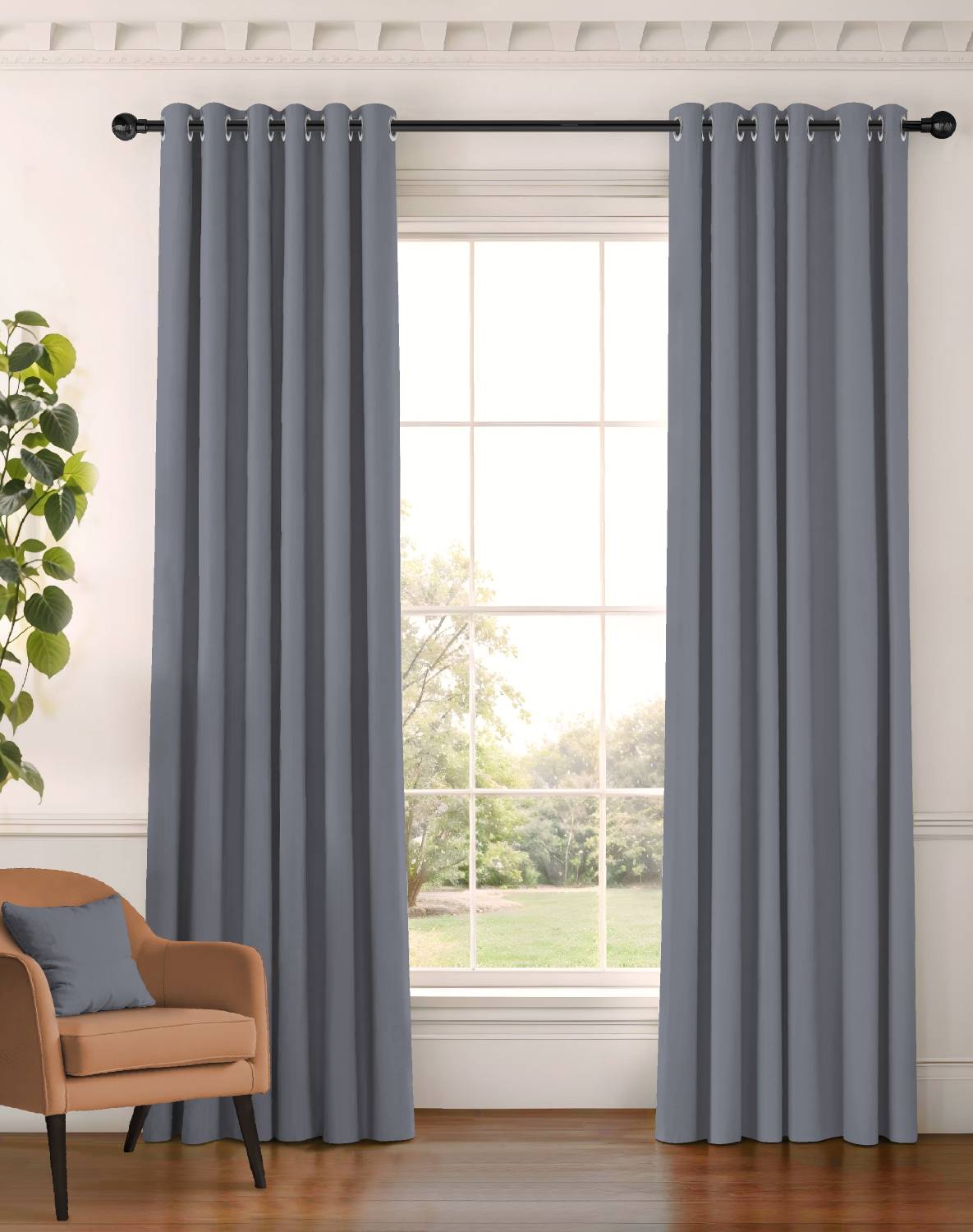 Casableu 213.36 cm (7 ft) Door Polyester Blackout Curtain (Pack Of 2)