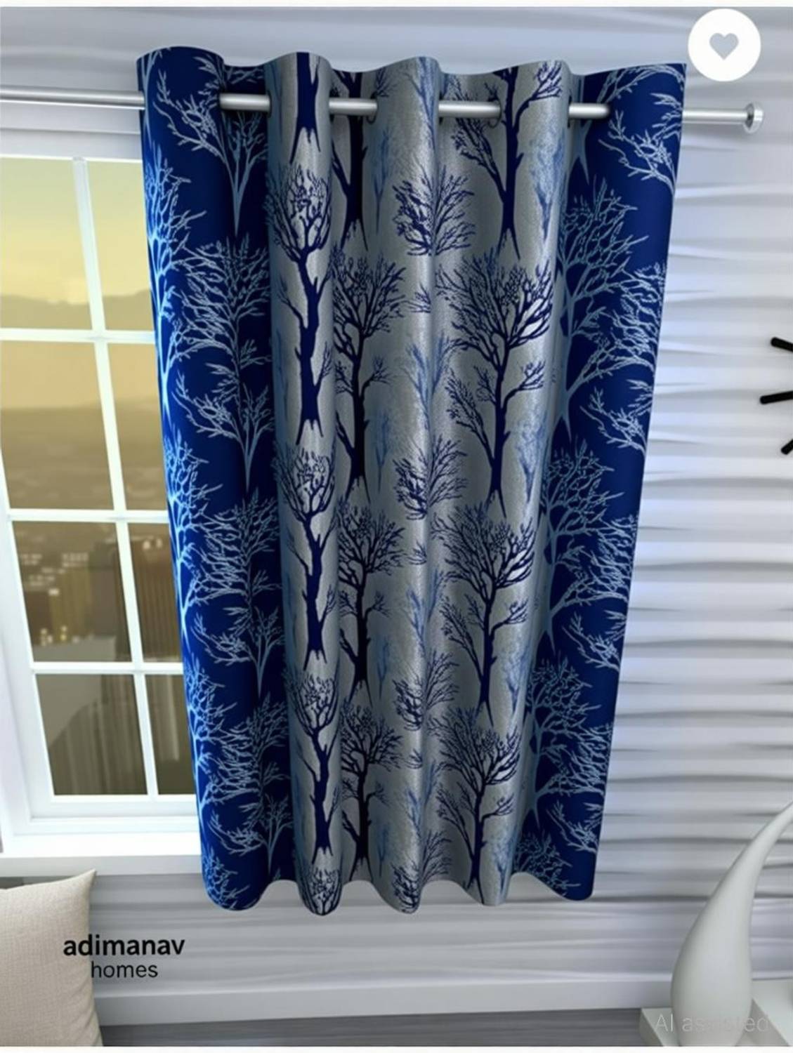 Adimanav 152.4 cm (5 ft) Window Polyester Semi Transparent Curtain Single Curtain