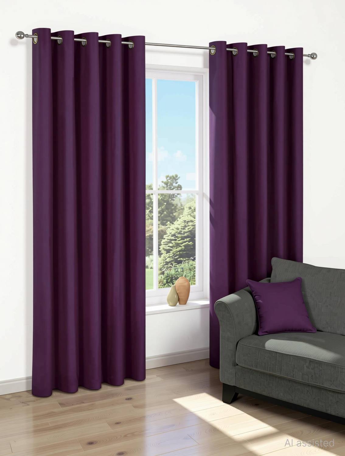 Adimanav 274.32 cm (9 ft) Long Door Polyester Room Darkening Curtain (Pack Of 2)