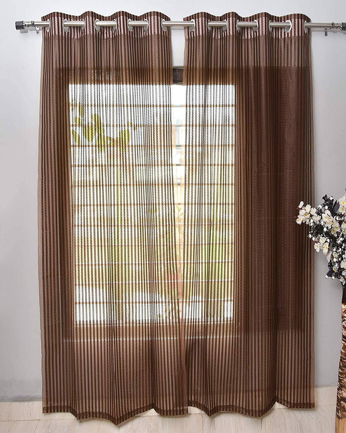 Adimanav 152.4 cm (5 ft) Window Tissue Transparent Curtain Single Curtain