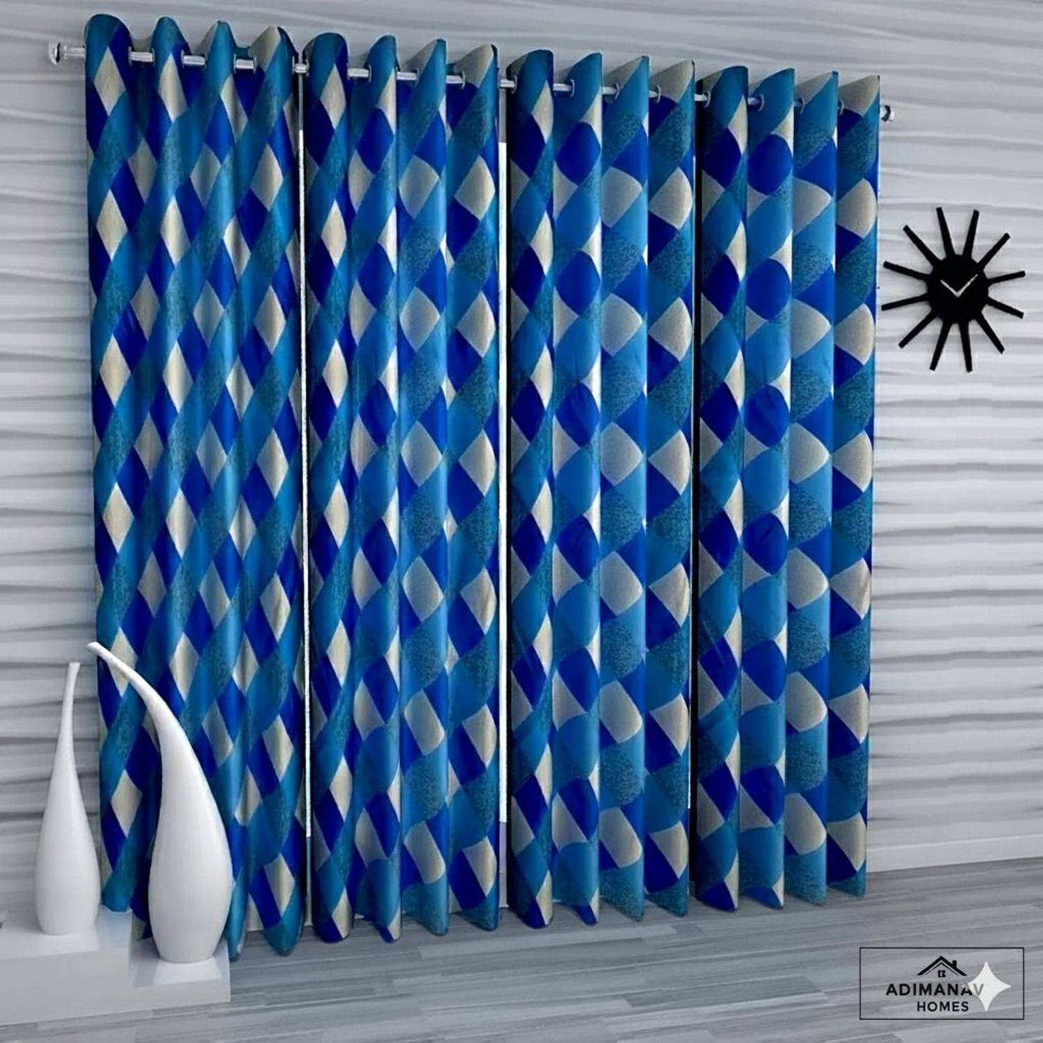 Adimanav 213.36 cm (7 ft) Door Polyester Semi Transparent Curtain (Pack Of 4)