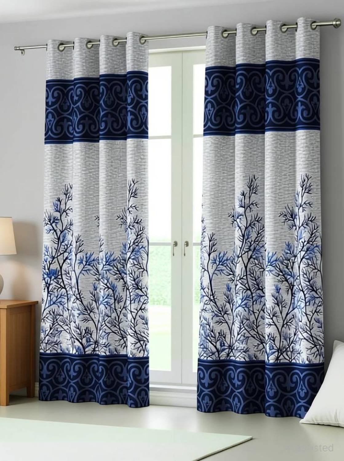 Home Sizzler 275 cm (9 ft) Long Door Polyester Semi Transparent Curtain (Pack Of 2)