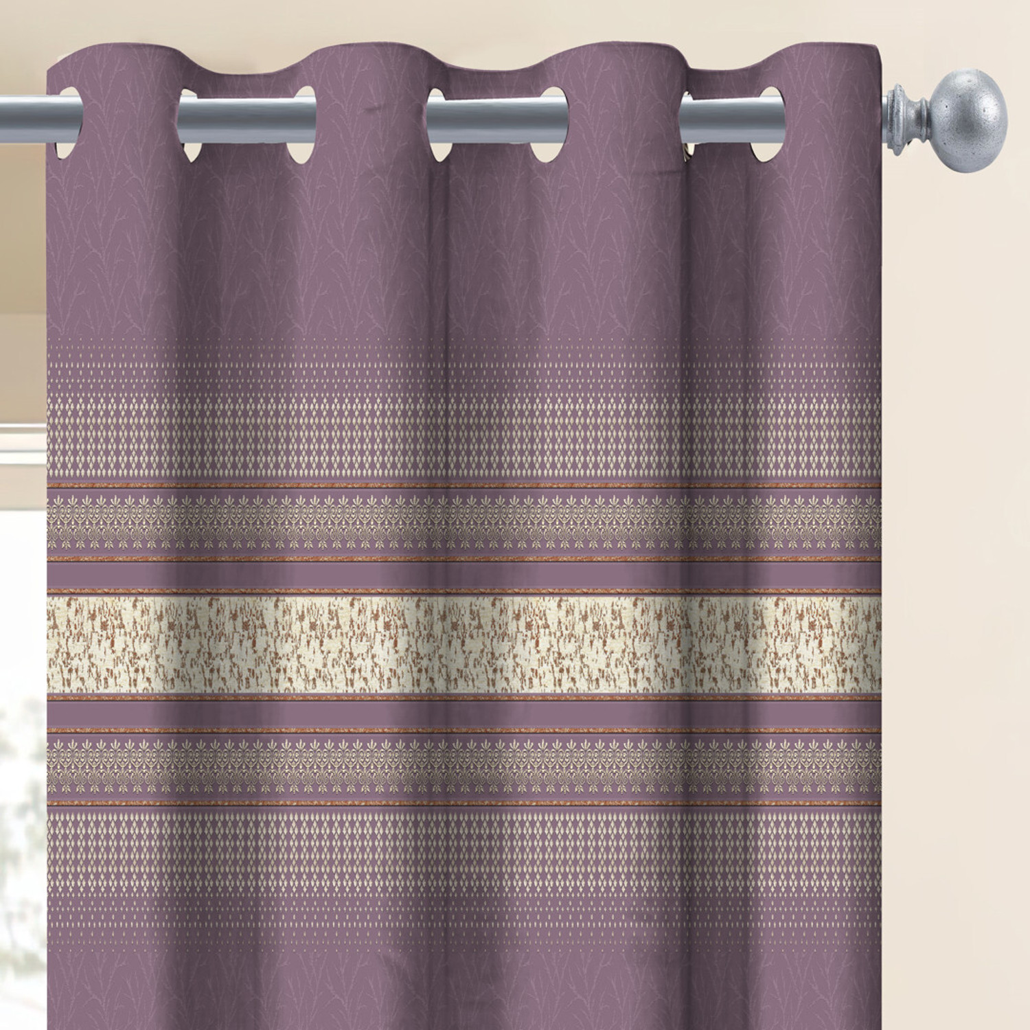 Image of HomeBrew 213.36 cm (7 ft) Long Door Polyester Room Darkening Curtain (Pack Of 2)
