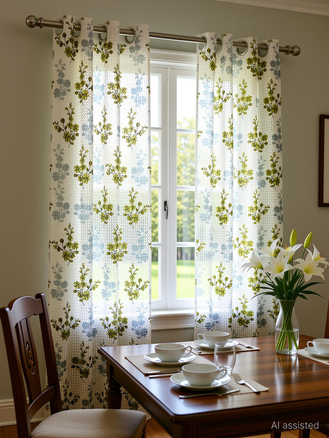 Image of Rashee Creations 213 cm (7 ft) Door Net Transparent Curtain (Pack Of 2)