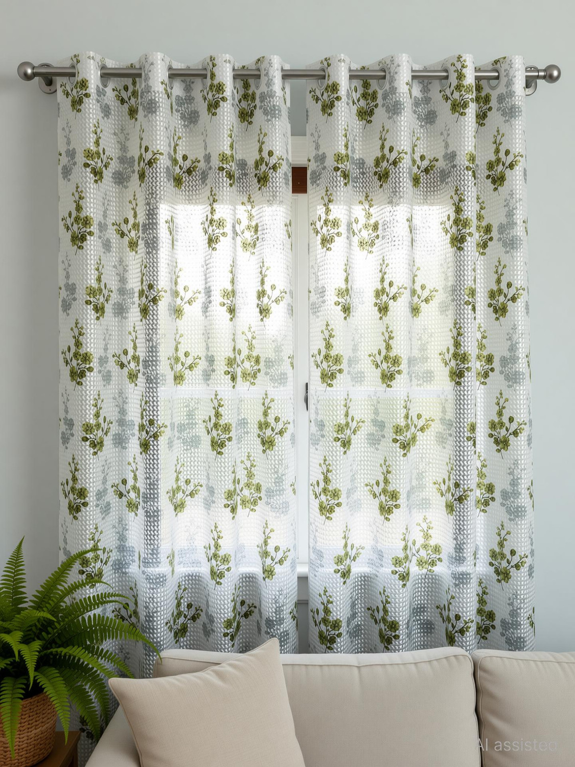 Image of Rashee Creations 213 cm (7 ft) Door Net Transparent Curtain (Pack Of 2)