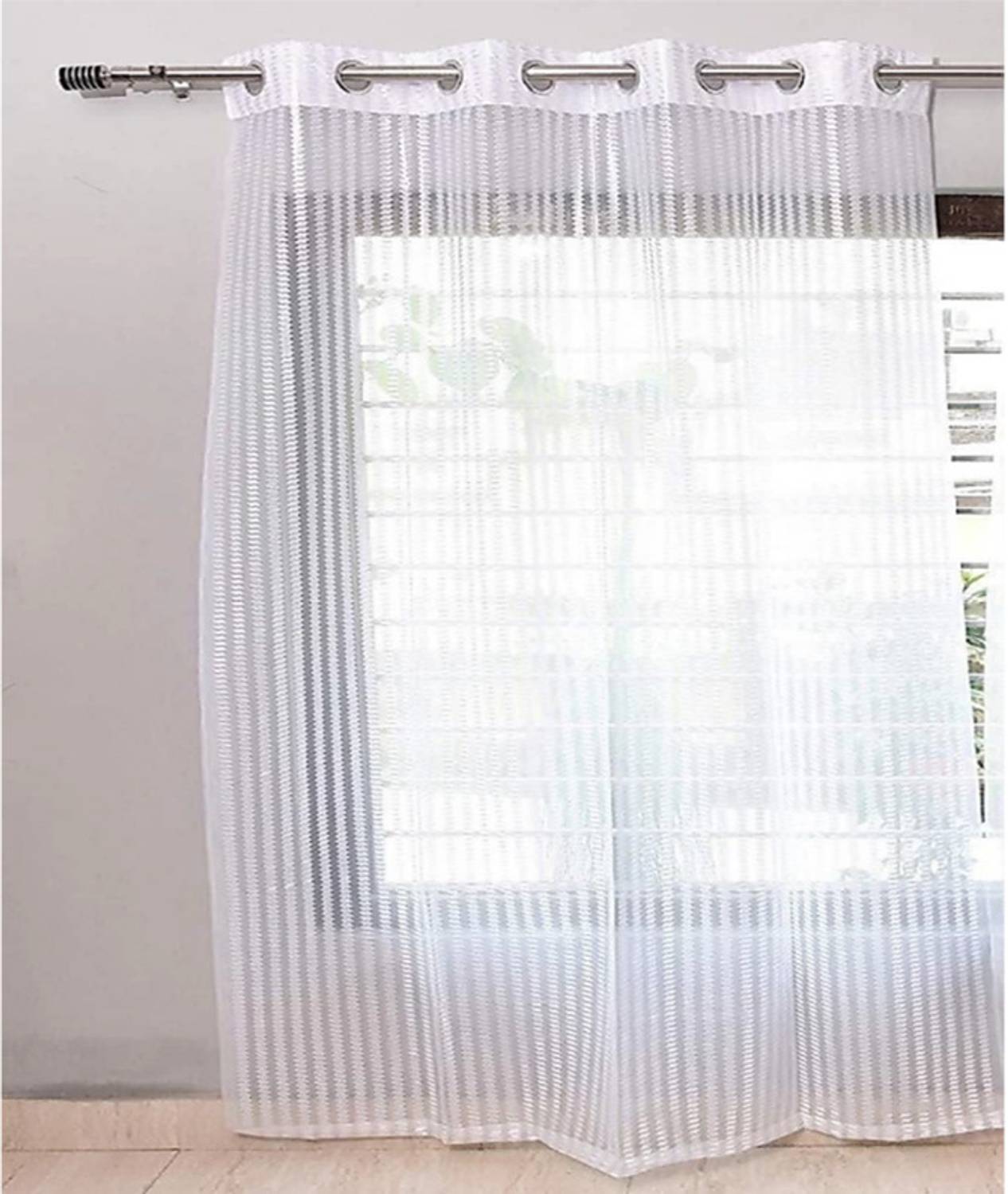 Achintya 153 cm (5 ft) Window Tissue Semi Transparent Curtain Single Curtain