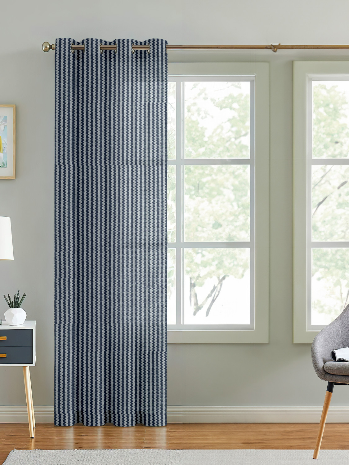 Image of Cortina 210 cm (7 ft) Door Polyester Transparent Curtain Single Curtain