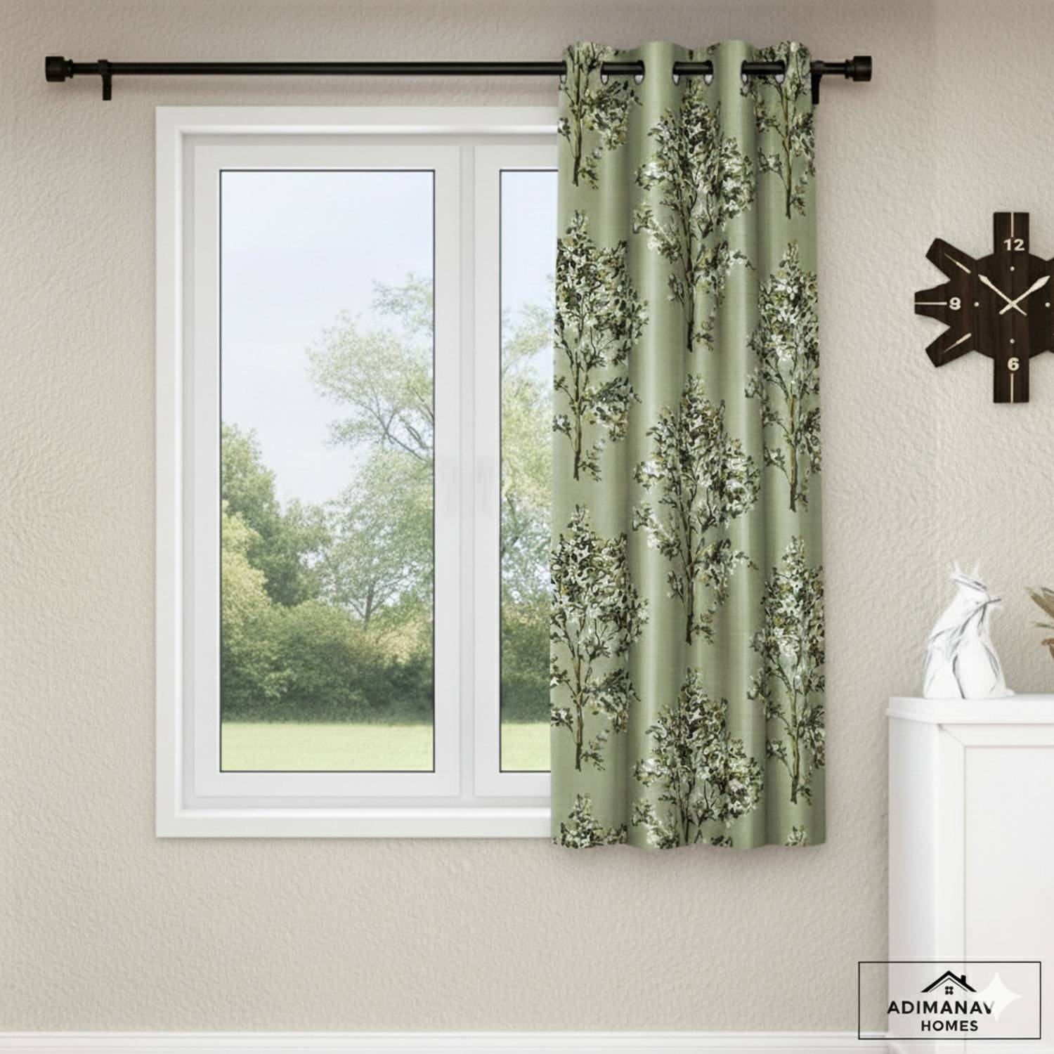 Adimanav 152.4 cm (5 ft) Window Polyester Semi Transparent Curtain Single Curtain
