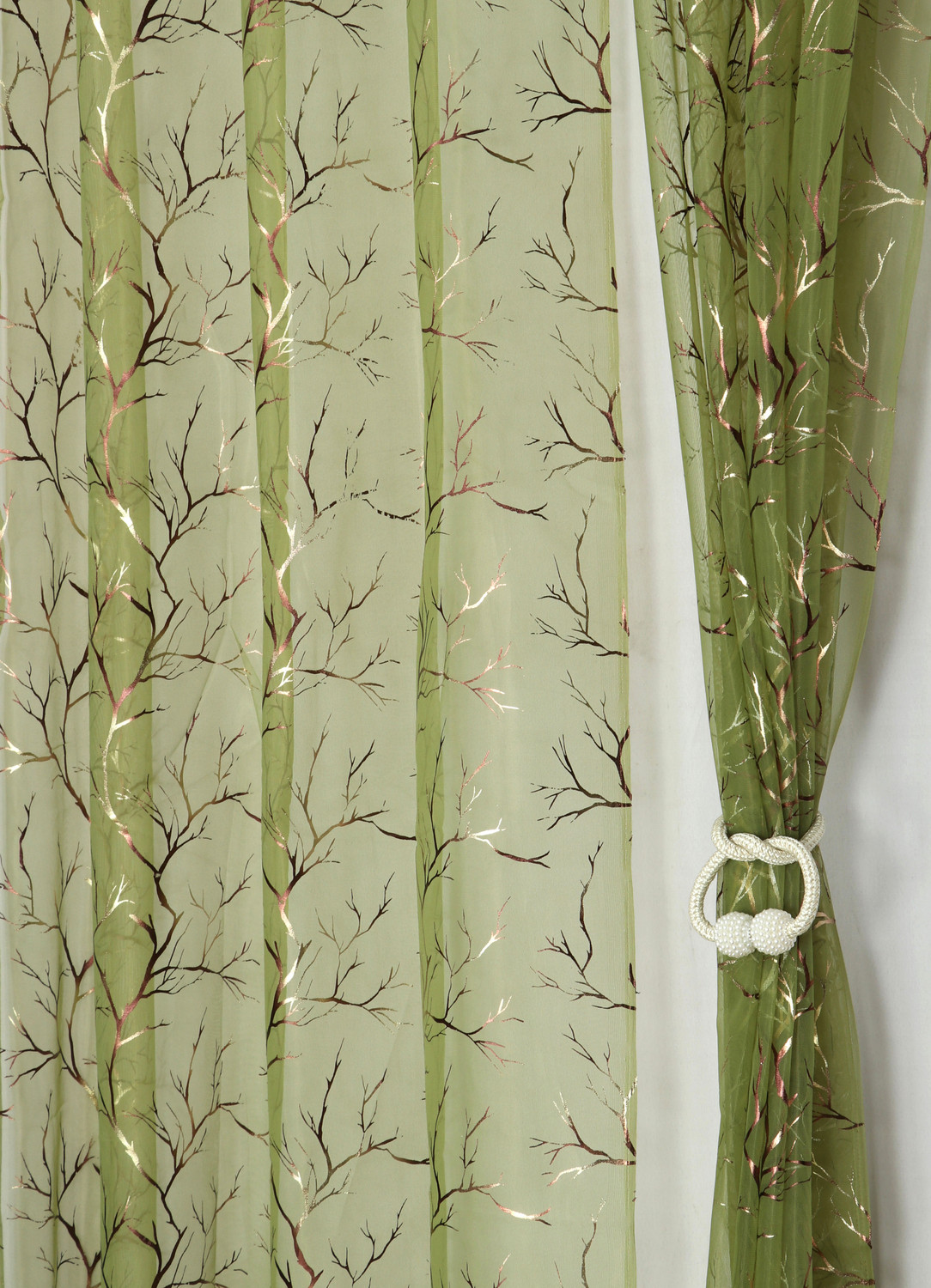 Image of Fabrilia 274 cm (9 ft) Long Door Tissue Transparent Curtain (Pack Of 2)