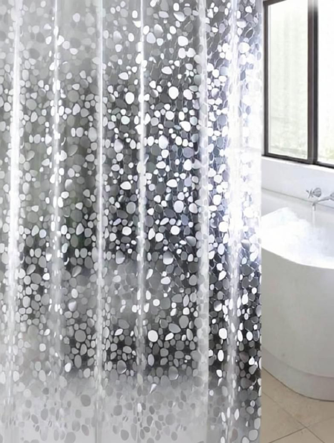 Image of CASA FURNISHING 213 cm (7 ft) Shower PVC Curtain Single Curtain