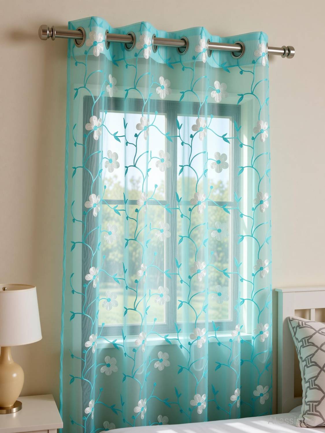 BANAVY 154 cm (5 ft) Window Tissue, Net Semi Transparent Curtain (Pack Of 2)