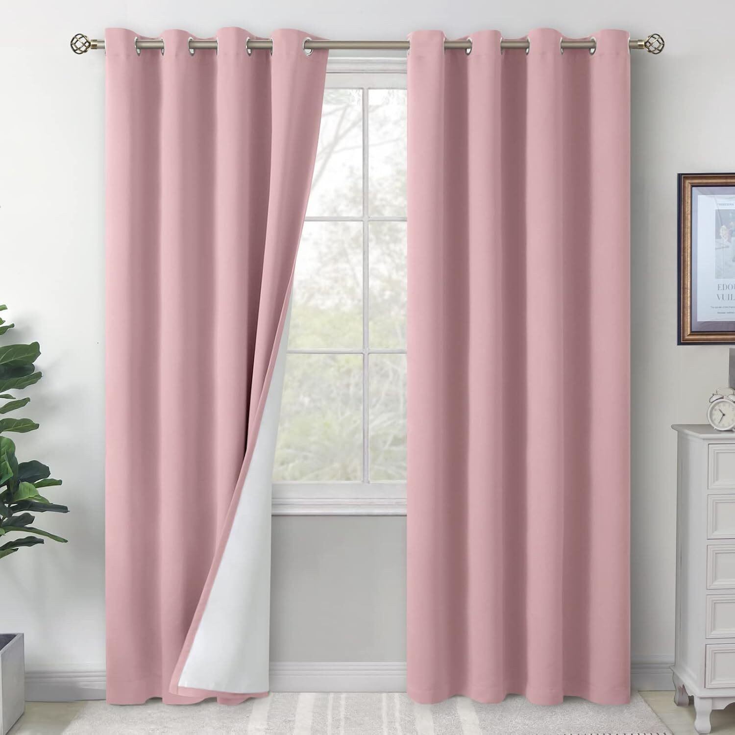 Image of bfam 274 cm (9 ft) Long Door Polyester Blackout Curtain (Pack Of 2)