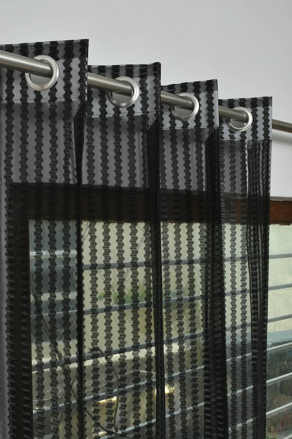 Galaxy Drape 153 cm (5 ft) Window Net Transparent Curtain (Pack Of 2)