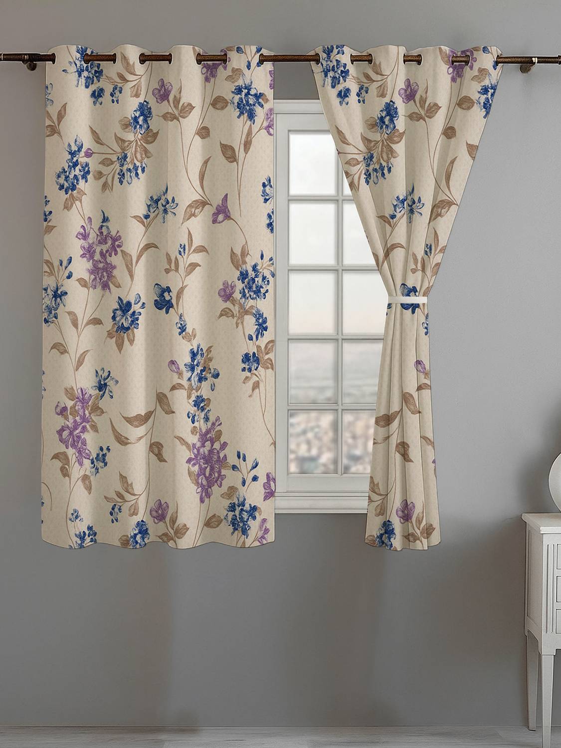 Ana 152 cm (5 ft) Window Cotton Room Darkening Curtain (Pack Of 2)