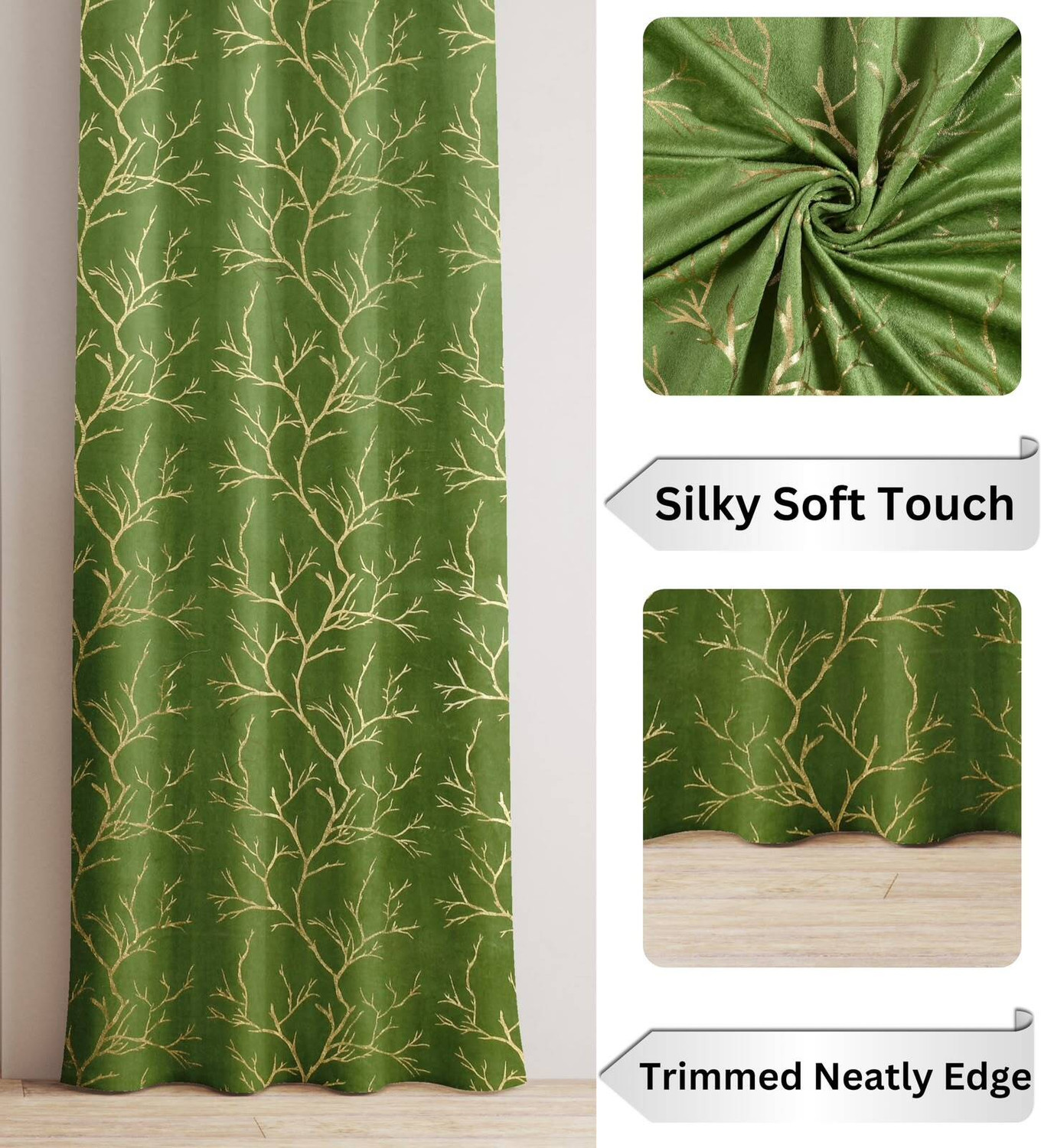 Image of shopgallery 214 cm (7 ft) Door Velvet Room Darkening Curtain Single Curtain