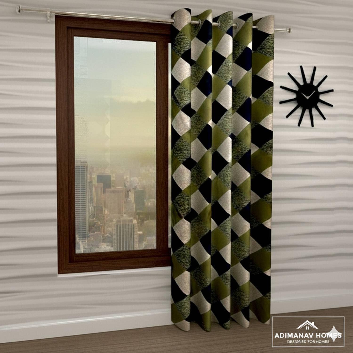 Adimanav 213.36 cm (7 ft) Door Polyester Semi Transparent Curtain Single Curtain