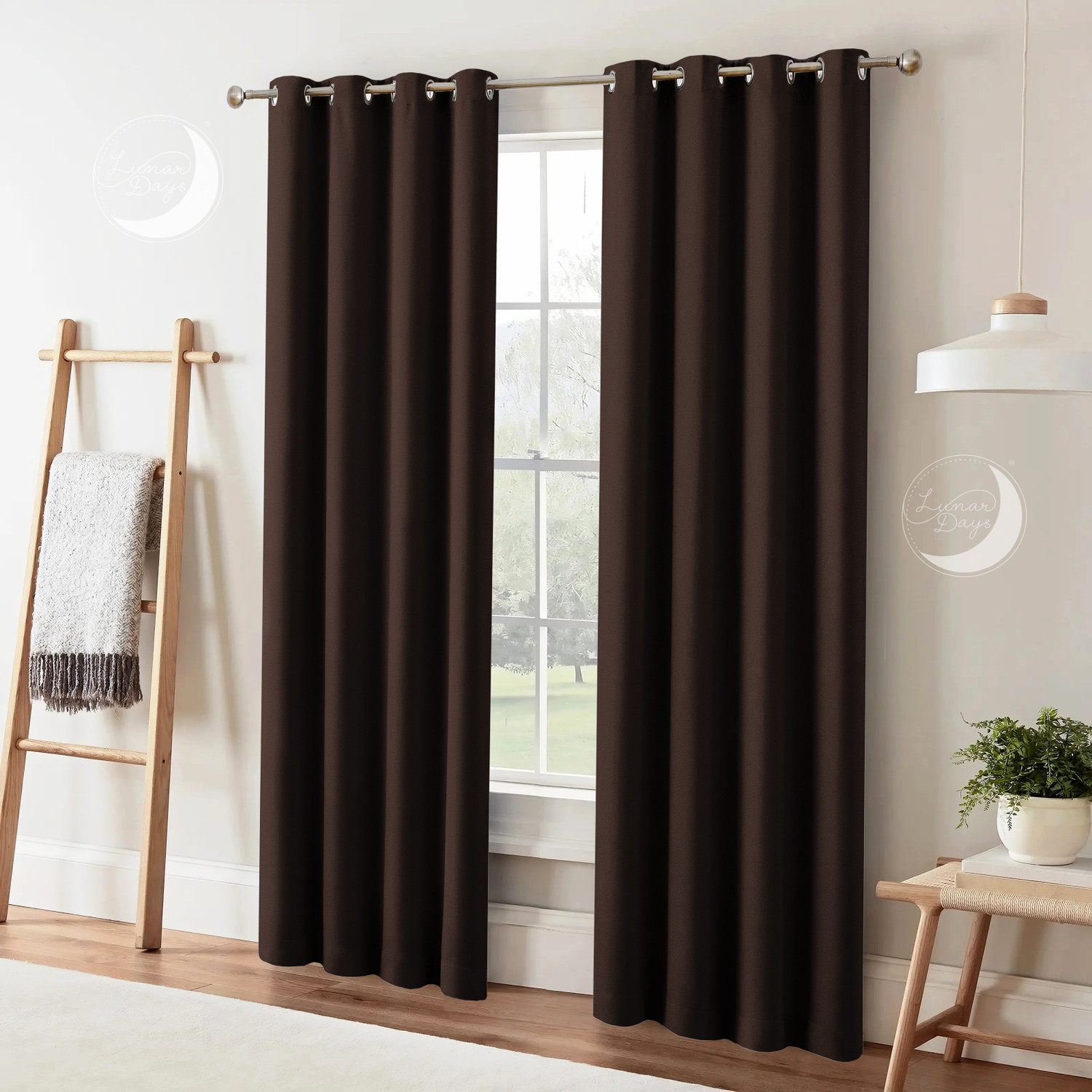 Image of Lunar Days 213.36 cm (7 ft) Door Polyester Blackout Curtain (Pack Of 2)