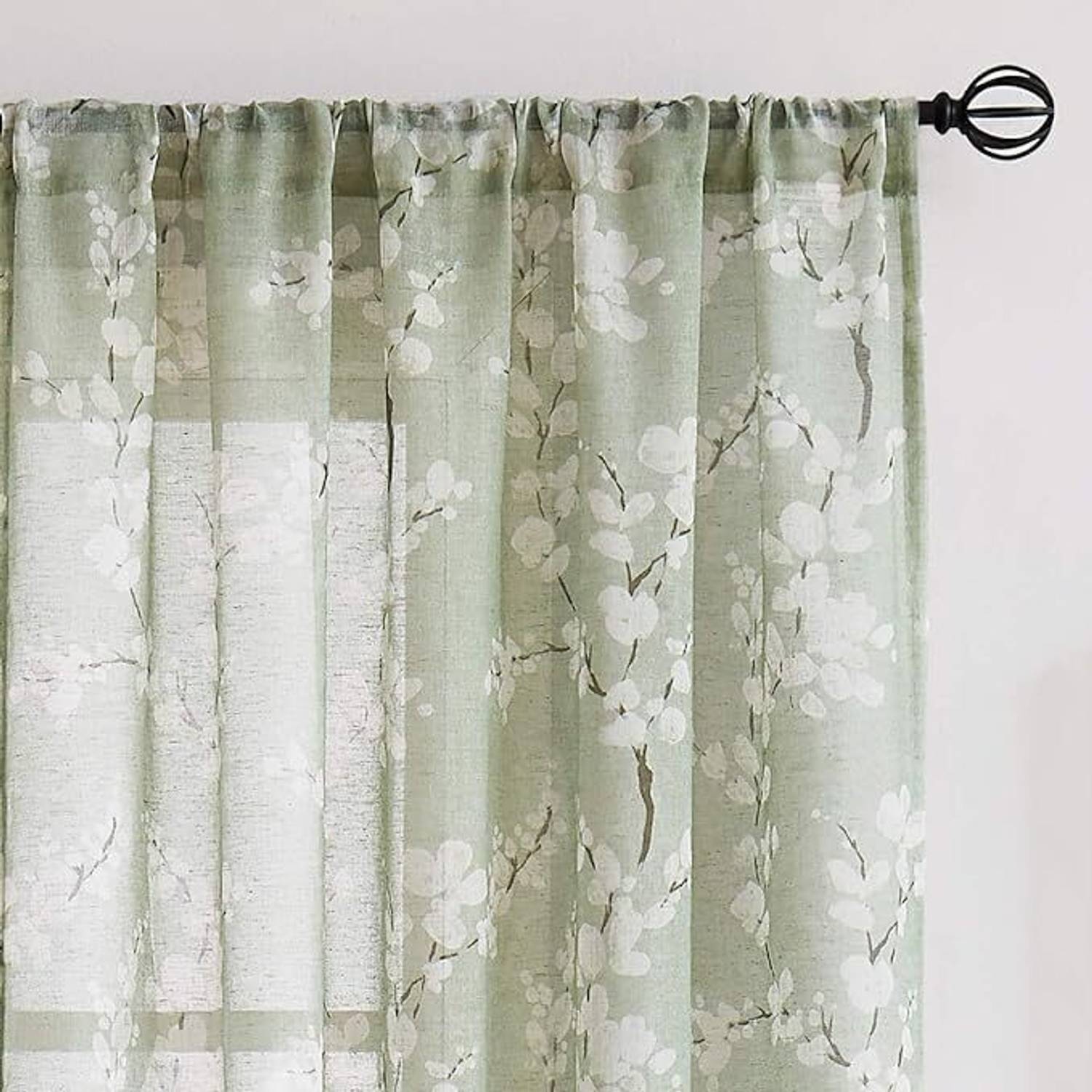 bfam 274 cm (9 ft) Long Door Tissue Transparent Curtain (Pack Of 2)