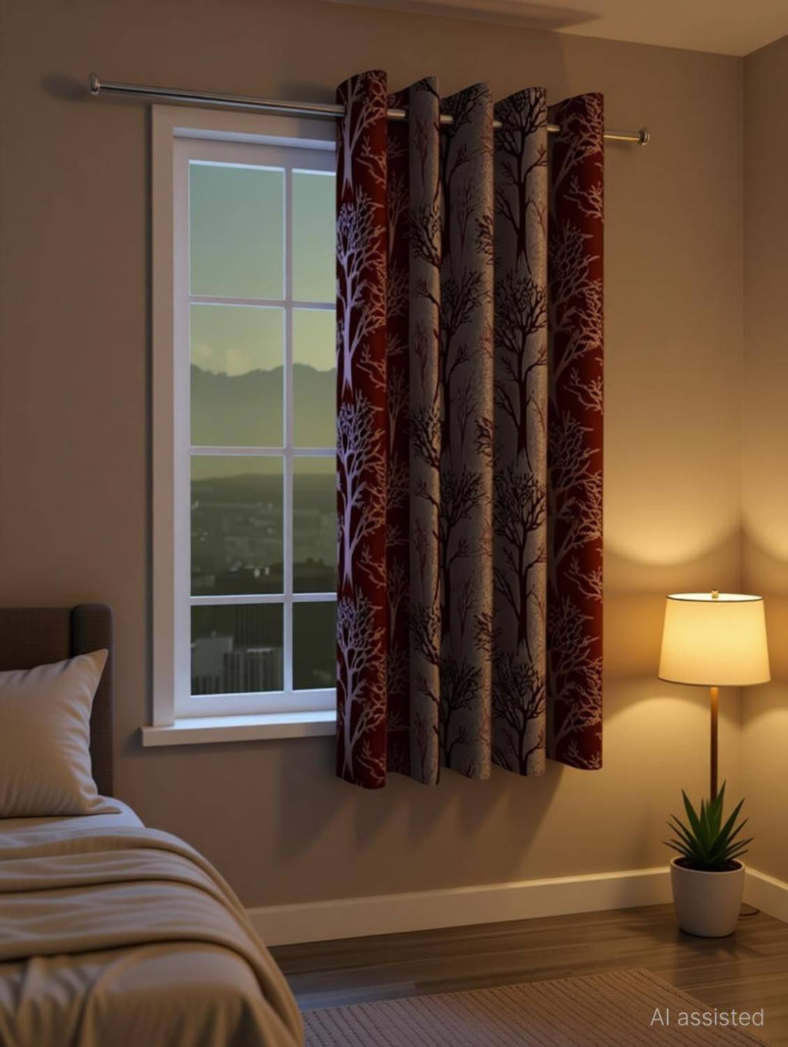 Adimanav 152.4 cm (5 ft) Window Polyester Semi Transparent Curtain Single Curtain