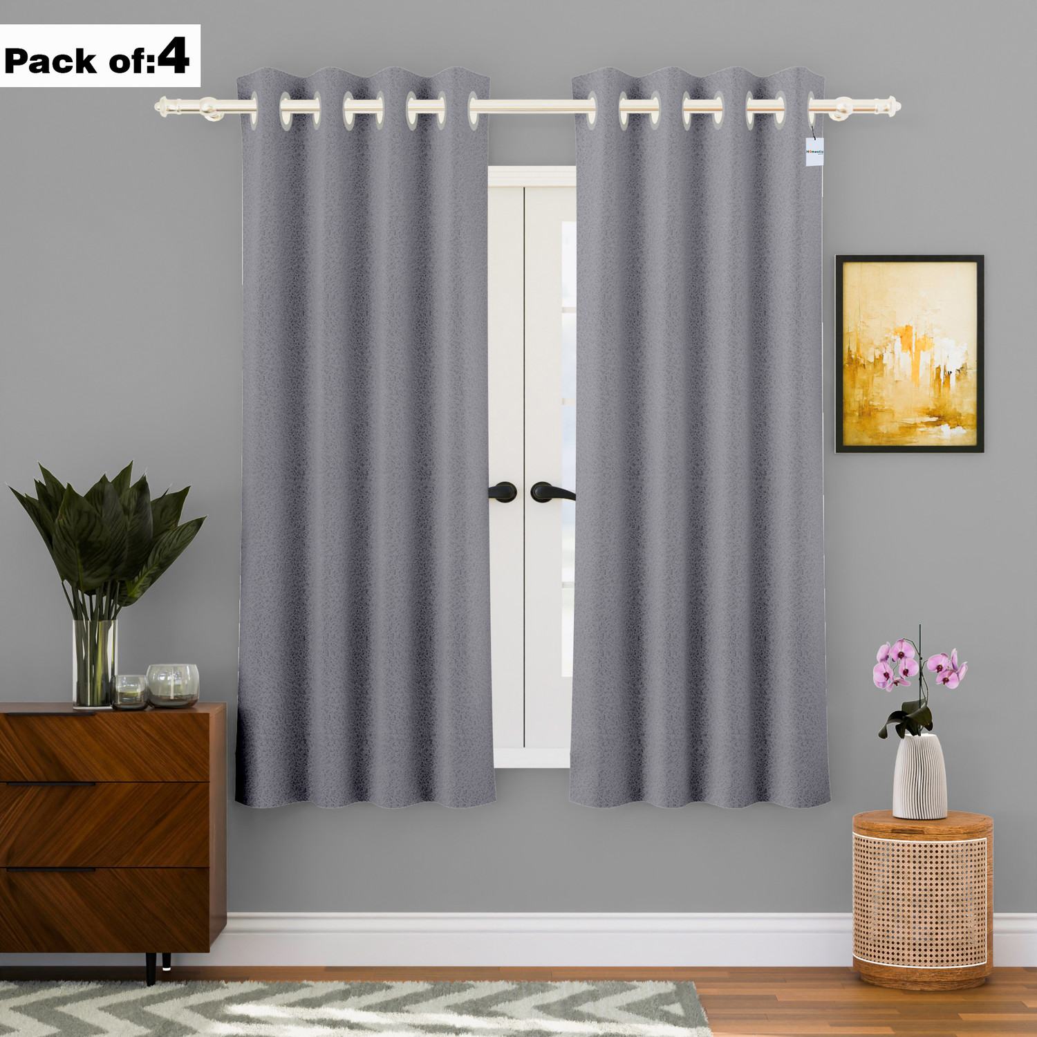 Image of HOMESTIC by Kuber Industries 152 cm (5 ft) Window Cotton Blackout Curtain (Pack Of 4)