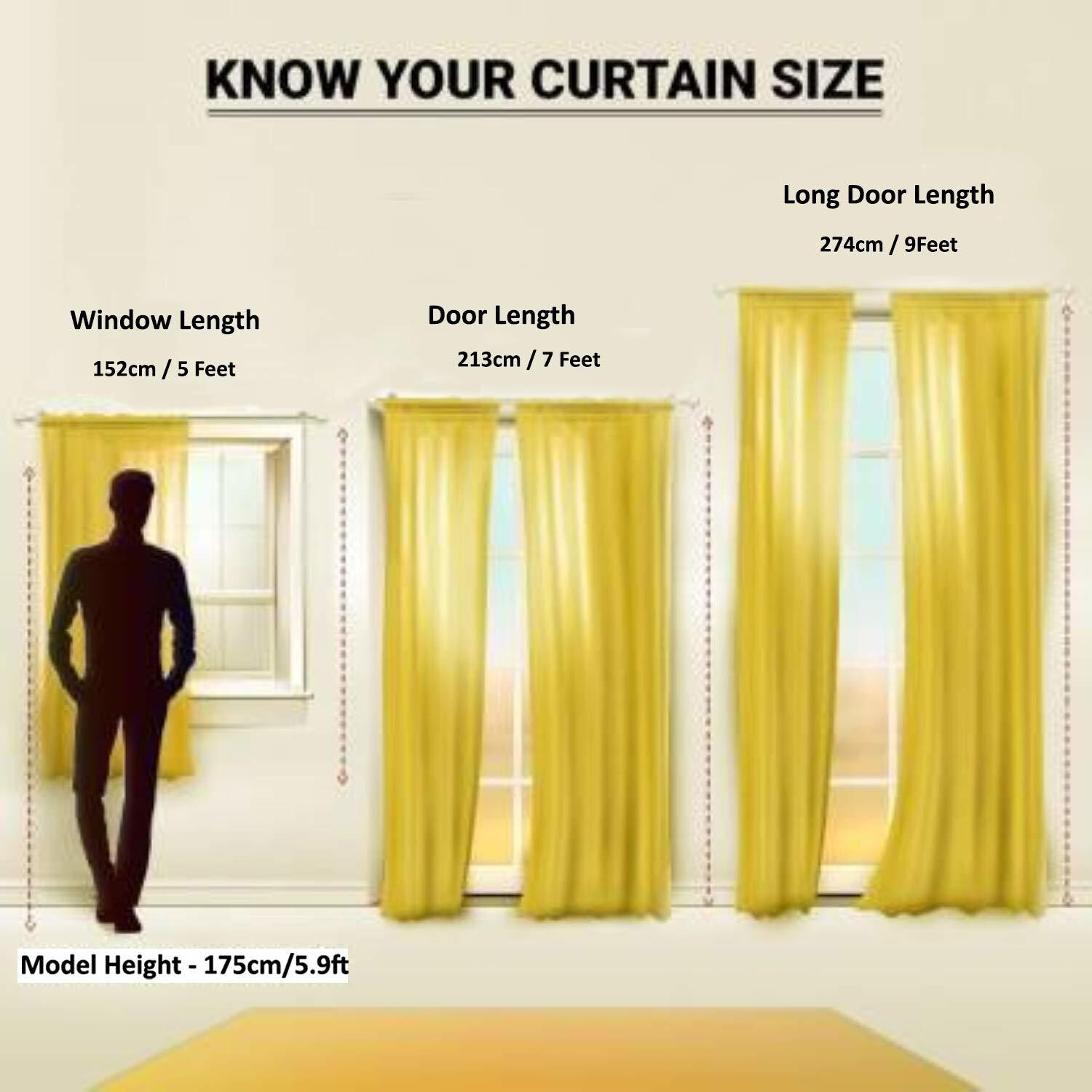 Image of BELLA TRUE 210 cm (7 ft) Door Polyester Semi Transparent Curtain (Pack Of 2)