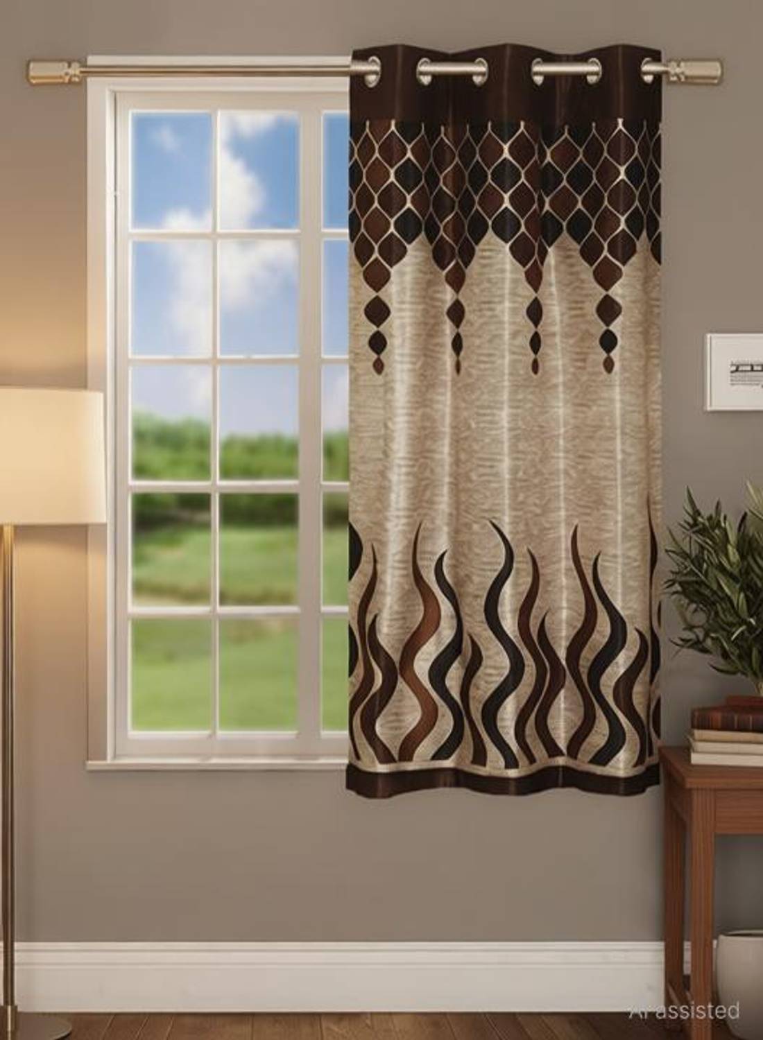 Achintya 153 cm (5 ft) Window Polyester Semi Transparent Curtain Single Curtain