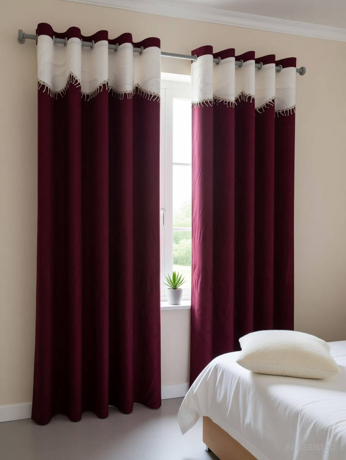 Panipat Textile Hub 213 cm (7 ft) Door Polyester Semi Transparent Curtain (Pack Of 2)
